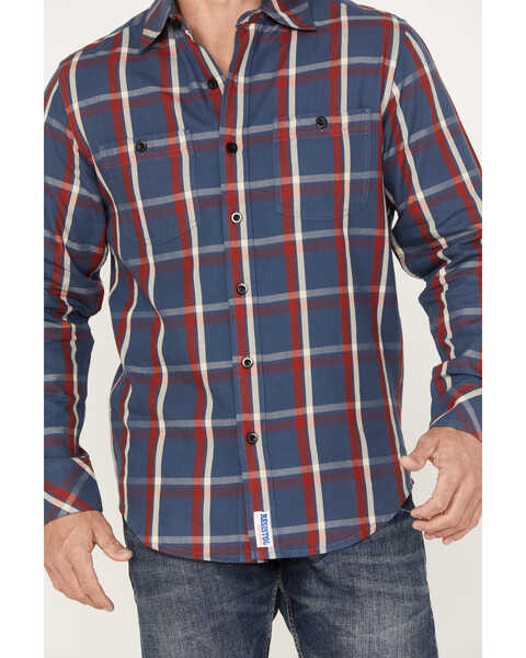 Image #3 - Resistol Men's Trinidad Plaid Print Long Sleeve Button Down Western Shirt, Blue/red, hi-res