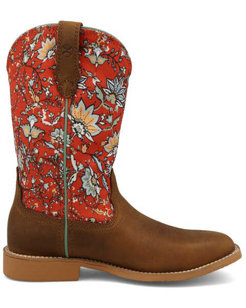 Image #2 - Hooey by Twisted X Girls' Floral Western Boots - Broad Square Toe , Red, hi-res