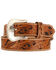 Image #1 - Tony Lama Men's Floral Tooled Leather Belt - Reg & Big, Tan, hi-res