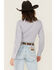Image #4 - Ariat Women's Kirby Striped Print Long Sleeve Button-Down Stretch Western Shirt, Blue, hi-res