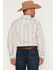 Image #4 - Cowboy Hardware Men's Hombre Skull Print Long Sleeve Snap Stretch Western Shirt, White, hi-res