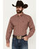 Image #1 - Ariat Men's Nevil Southwestern Print Long Sleeve Button-Down Shirt - Big , Wine, hi-res