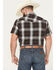 Image #4 - Rodeo Clothing Men's Plaid Print Short Sleeve Snap Stretch Western Shirt, Black, hi-res