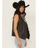 Image #2 - Mauritius Leather Women's Button-Down Leather Vest, Black, hi-res