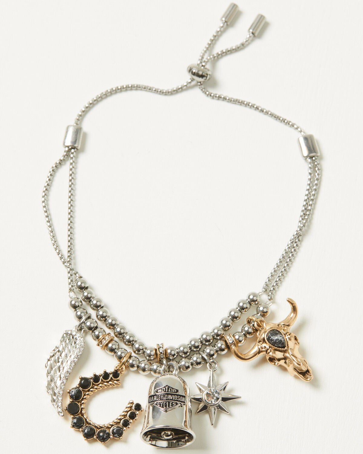 Image #1 - Lainey Wilson X Harley Davidson Women's Charm Bracelet, Silver, hi-res