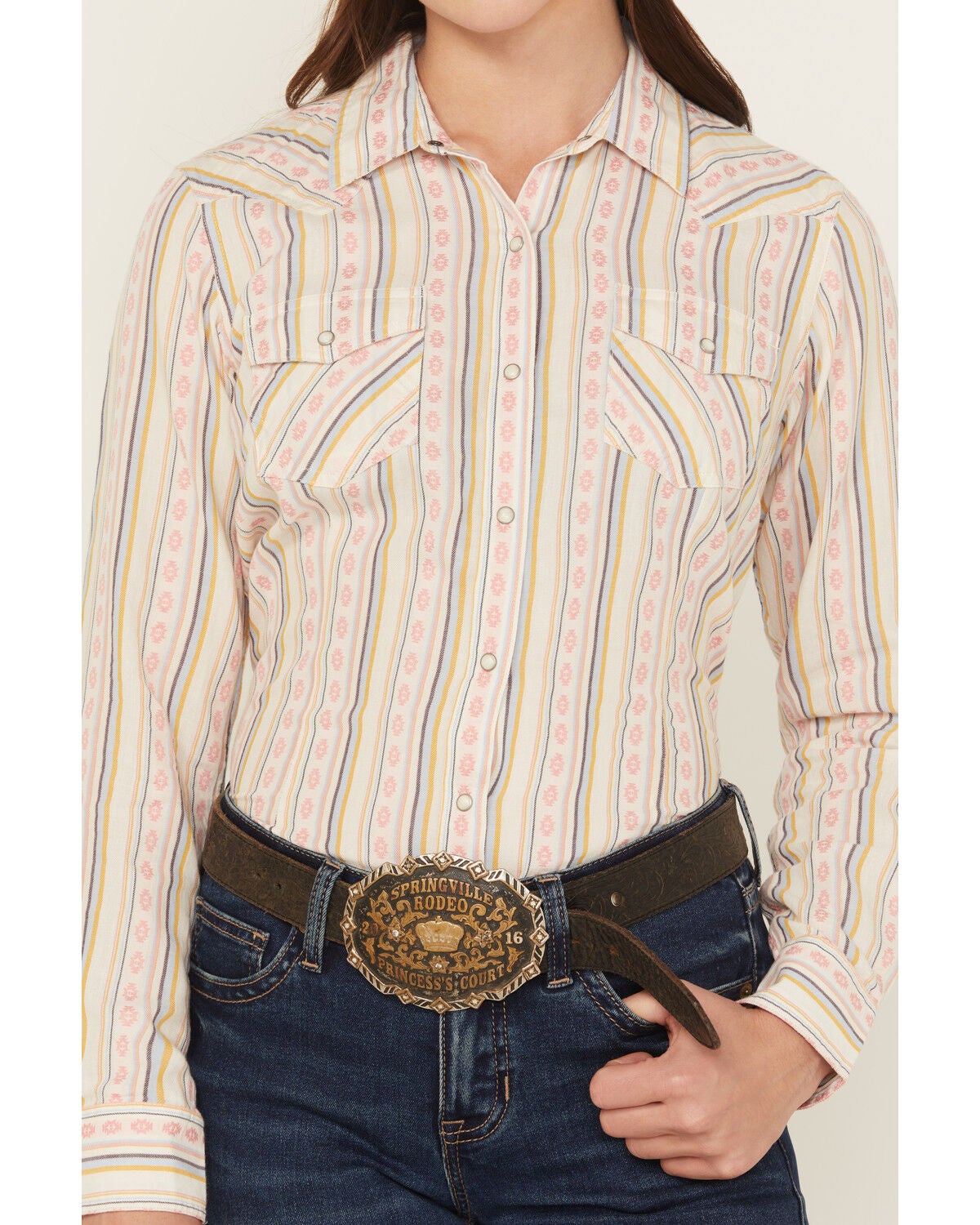 Image #3 - Ariat Women's Alyssa Wallpaper Print Long Sleeve Snap Western Shirt, Multi, hi-res