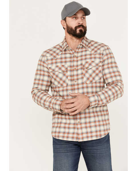 Image #1 - Pendleton Men's Wyatt Plaid Long Sleeve Snap Western Shirt, Blue, hi-res