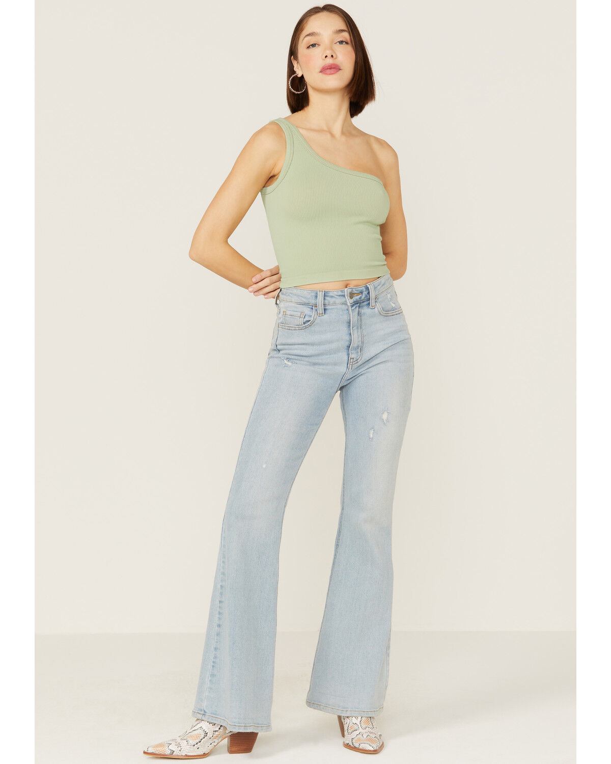 Image #4 - Fornia Women's One Shoulder Ribbed Cami Top, , hi-res