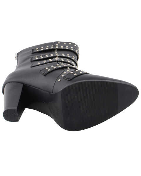 Image #6 - Milwaukee Leather Women's Studded Buckle Up Boots - Pointed Toe, Black, hi-res