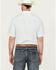 Image #4 - Cinch Men's Diamond Print Short Sleeve Button-Down Western Shirt, Light Blue, hi-res
