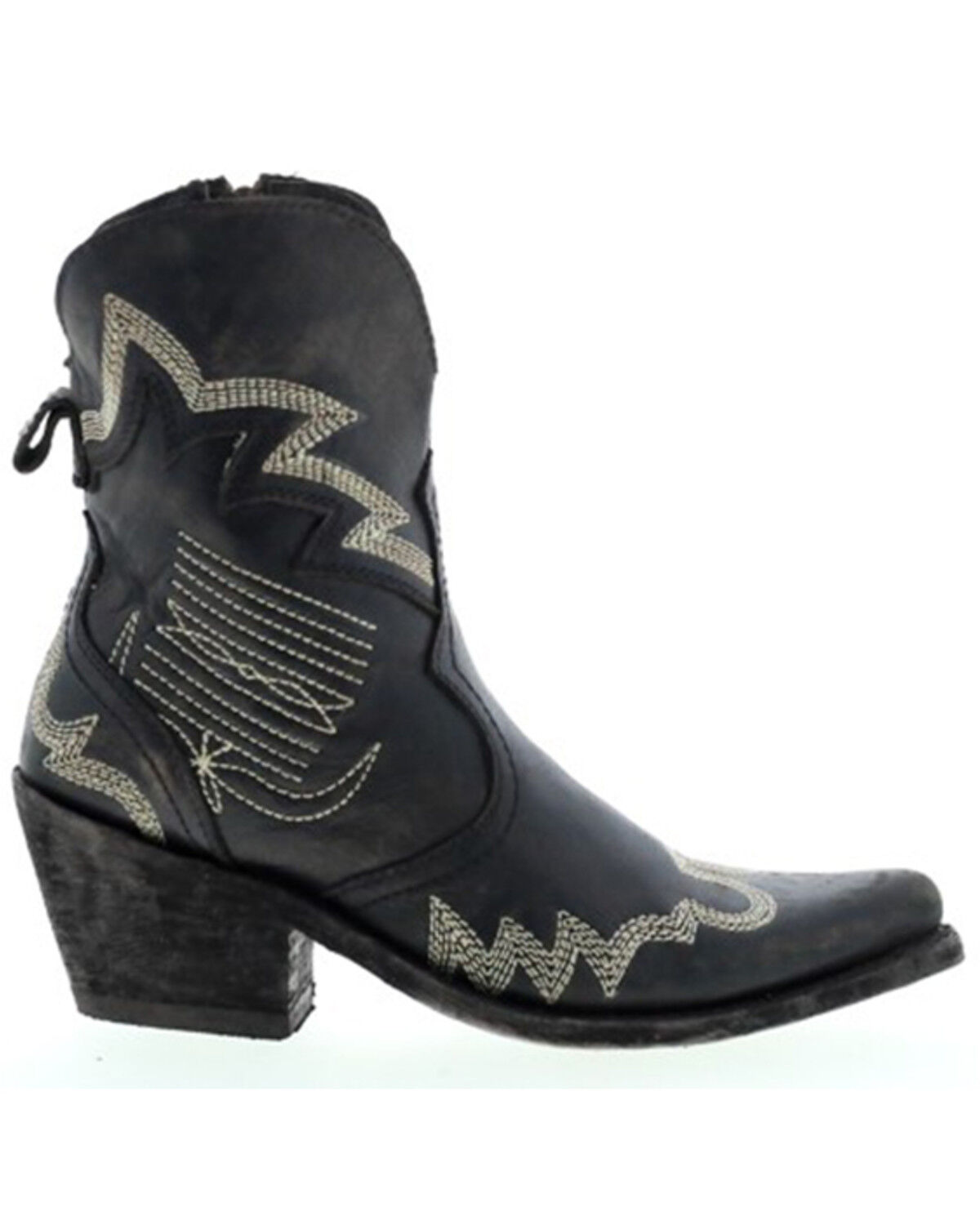 Image #2 - Liberty Black Women's Side Bug & Wrinkle Mosel Short Western Boots - Snip Toe, Black, hi-res