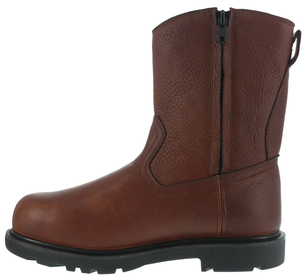 lace up work boots with side zipper