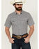 Image #1 - Gibson Men's Haven Geo Print Short Sleeve Snap Western Shirt, White, hi-res