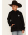 Image #1 - Ariat Boys' Mexico Flag Logo Graphic Hooded Sweatshirt, Black, hi-res
