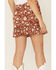 Image #4 - Shyanne Women's Floral Dot Print Button Front Skirt, Brown, hi-res