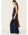 Image #2 - Shyanne Women's Faux Suede Long Fringe Vest, Dark Brown, hi-res