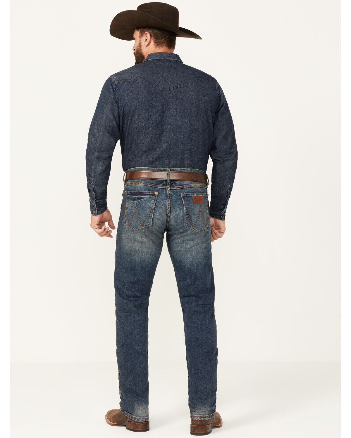 Image #6 - Wrangler Retro Men's Bozeman Medium Wash Low Rise Slim Straight Jeans, Denim, hi-res