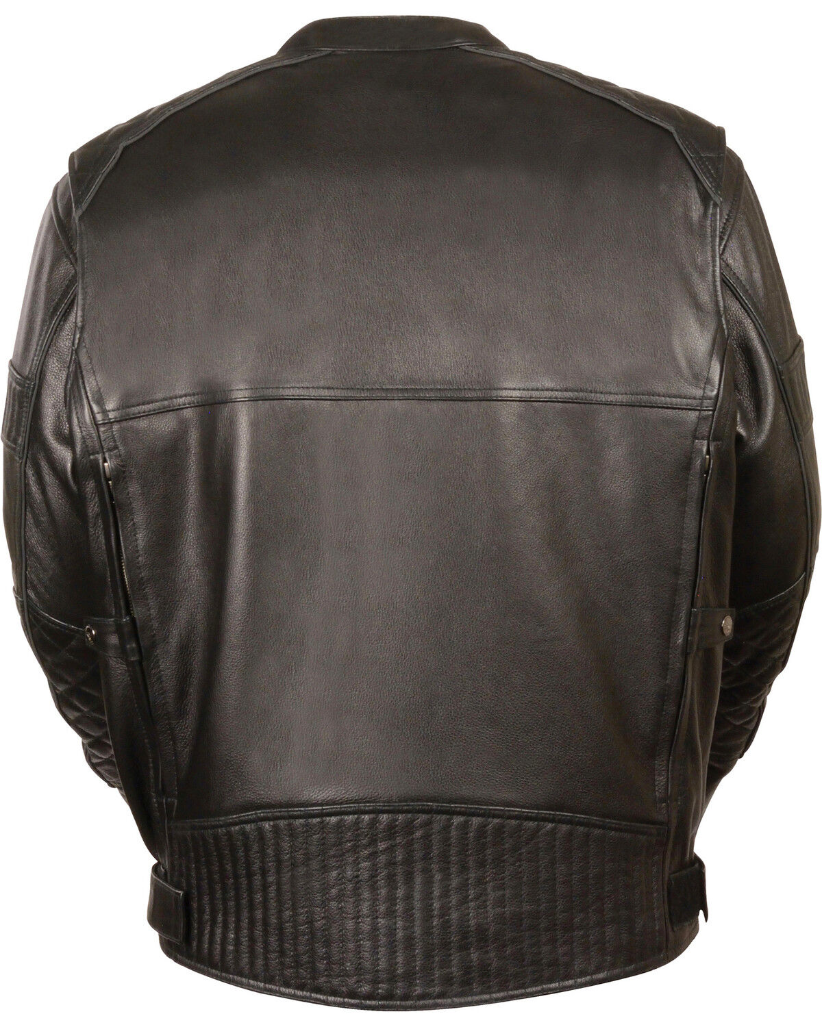Image #3 - Milwaukee Leather Men's Black Quilted Pattern Scooter Jacket - Big 5X, Black, hi-res