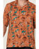 Image #3 - Wrangler Men's Conversation Print Short Sleeve Snap Western Shirt, Orange, hi-res