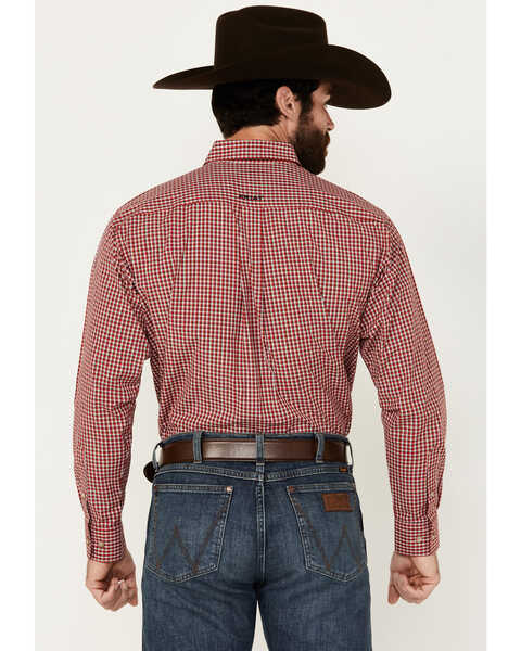 Image #4 - Ariat Men's Porter Plaid Print Long Sleeve Button-Down Performance Shirt - Tall , Red, hi-res