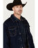 Image #2 - Wrangler Men's Vintage Sherpa Lined Trucker Jacket, Dark Blue, hi-res