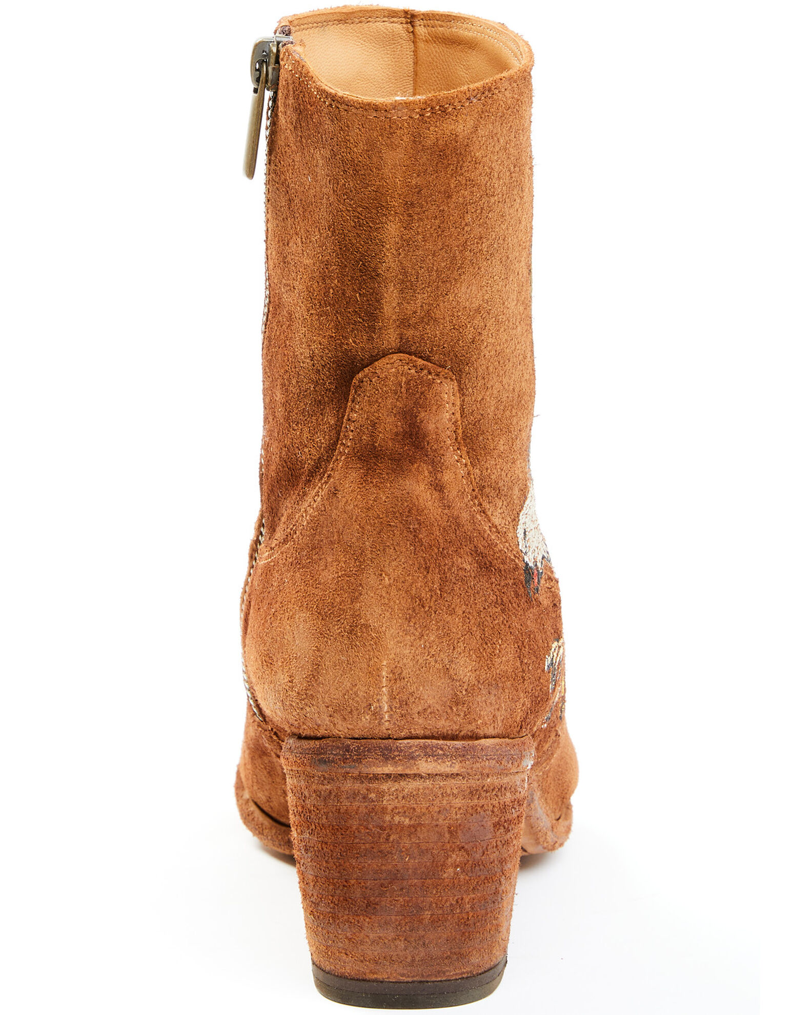 Image #5 - Marco Delli Women's Embroidered Eagle Fashion Booties - Round Toe, Cognac, hi-res