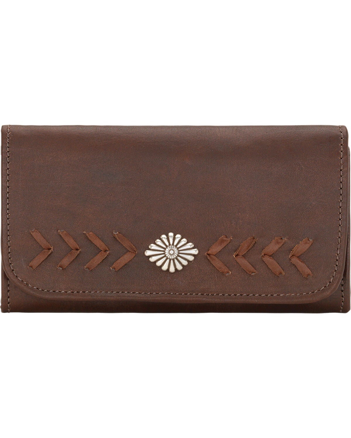 American West Mohave Canyon Ladies' Chestnut Brown Tri-Fold Wallet, Chestnut, hi-res