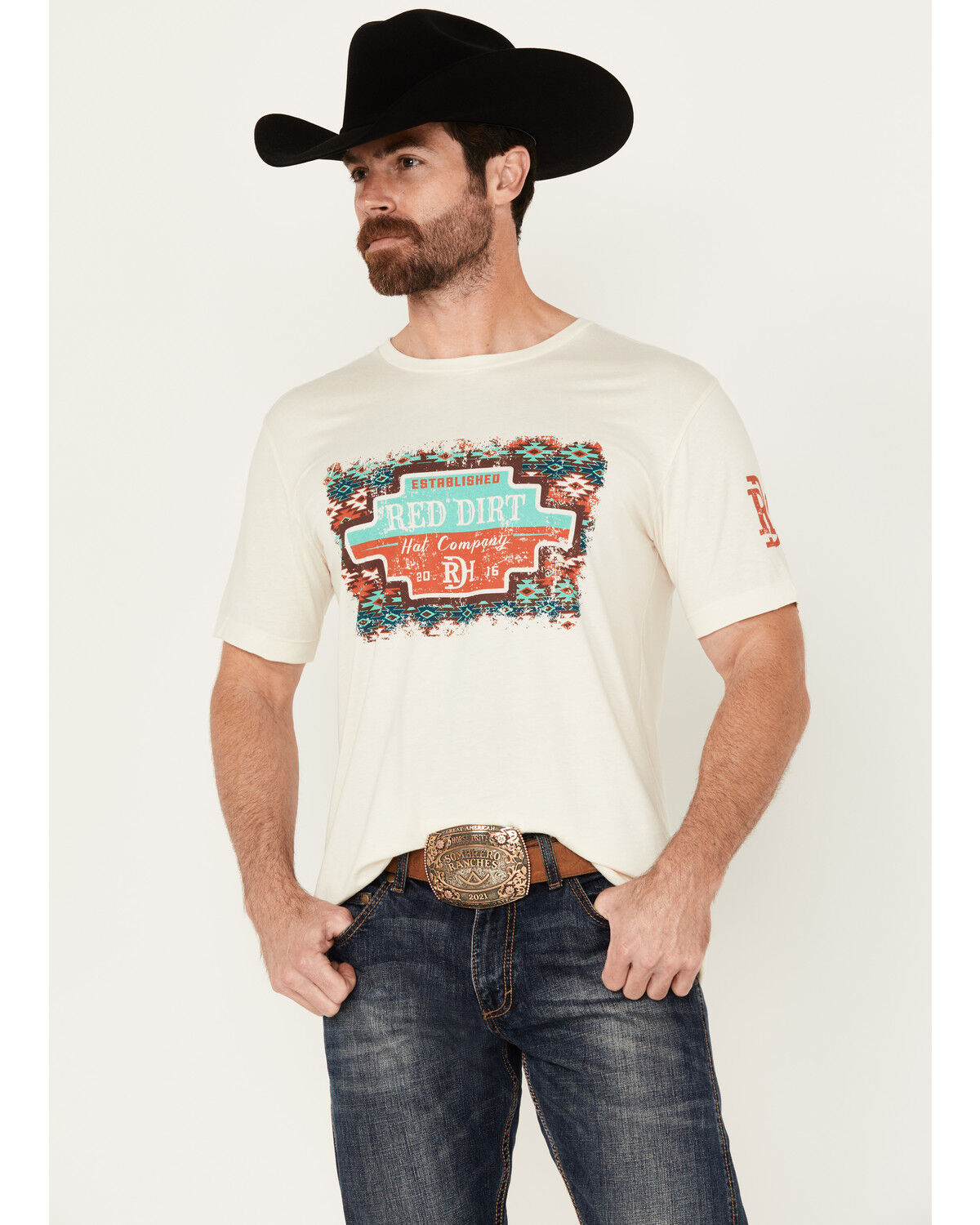 Image #1 - Red Dirt Hat Men's Taco Shop Southwestern Print Logo Short Sleeve Graphic T-Shirt, , hi-res