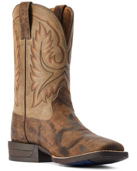 Image #1 - Ariat Men's Wilder Shock Shield Western Performance Boots - Broad Square Toe, Grey, hi-res