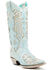 Image #1 - Corral Women's Boot Barn Exclusive Glitter Inlay Western Boots - Snip Toe, Light Blue, hi-res