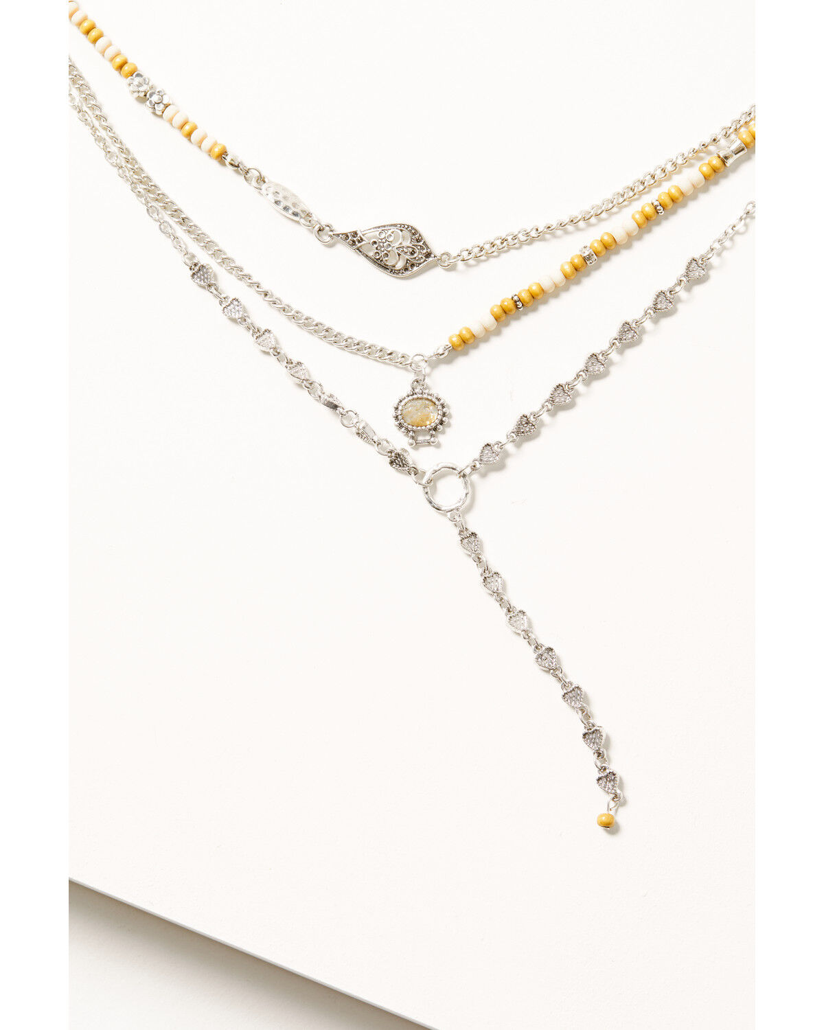 Image #1 - Shyanne Women's Silver Lariat & Beaded Pendant Necklace, Silver, hi-res