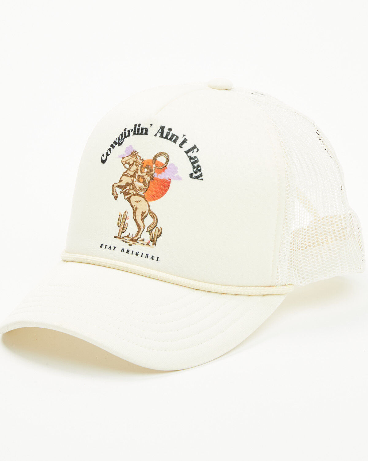 Image #1 - Shyanne Women's Cowgirlin' Ain't Easy Ball Cap, Sand, hi-res