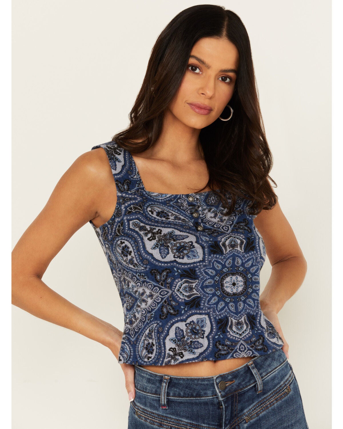 Idyllwind Women's Linmar Printed Button-Down Tank,
