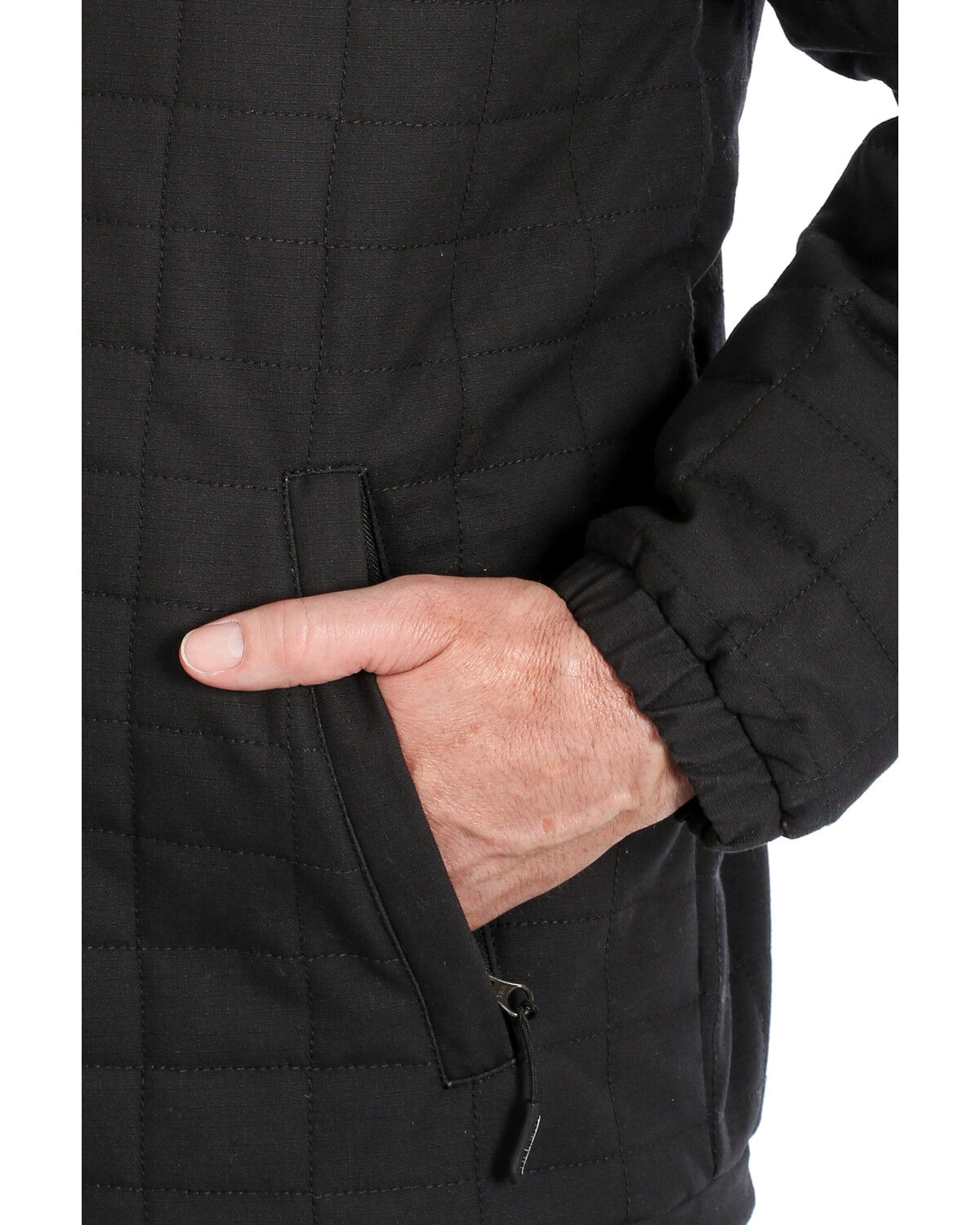 Image #3 - Wrangler Men's Chore Ripstop Quilted Coat, Black, hi-res