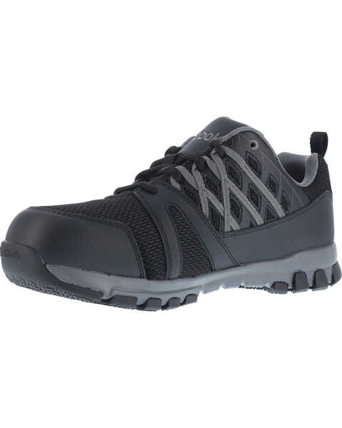 Image #2 - Reebok Men's Athletic Oxford Sublite Work Shoes - Soft Toe , Black, hi-res