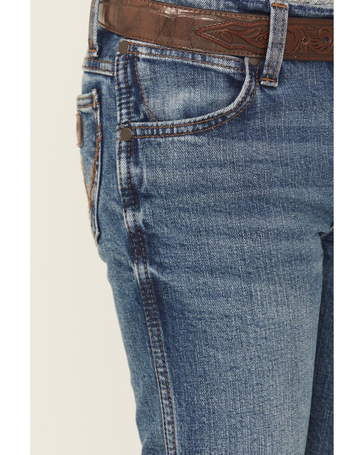 Image #4 - Wrangler Retro Little Boys' Medium Wash Slim Bootcut Stretch Denim Jeans, Medium Wash, hi-res