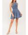 Image #3 - Flying Tomato Women's Caught in a Moment Denim Mini Dress, Light Wash, hi-res