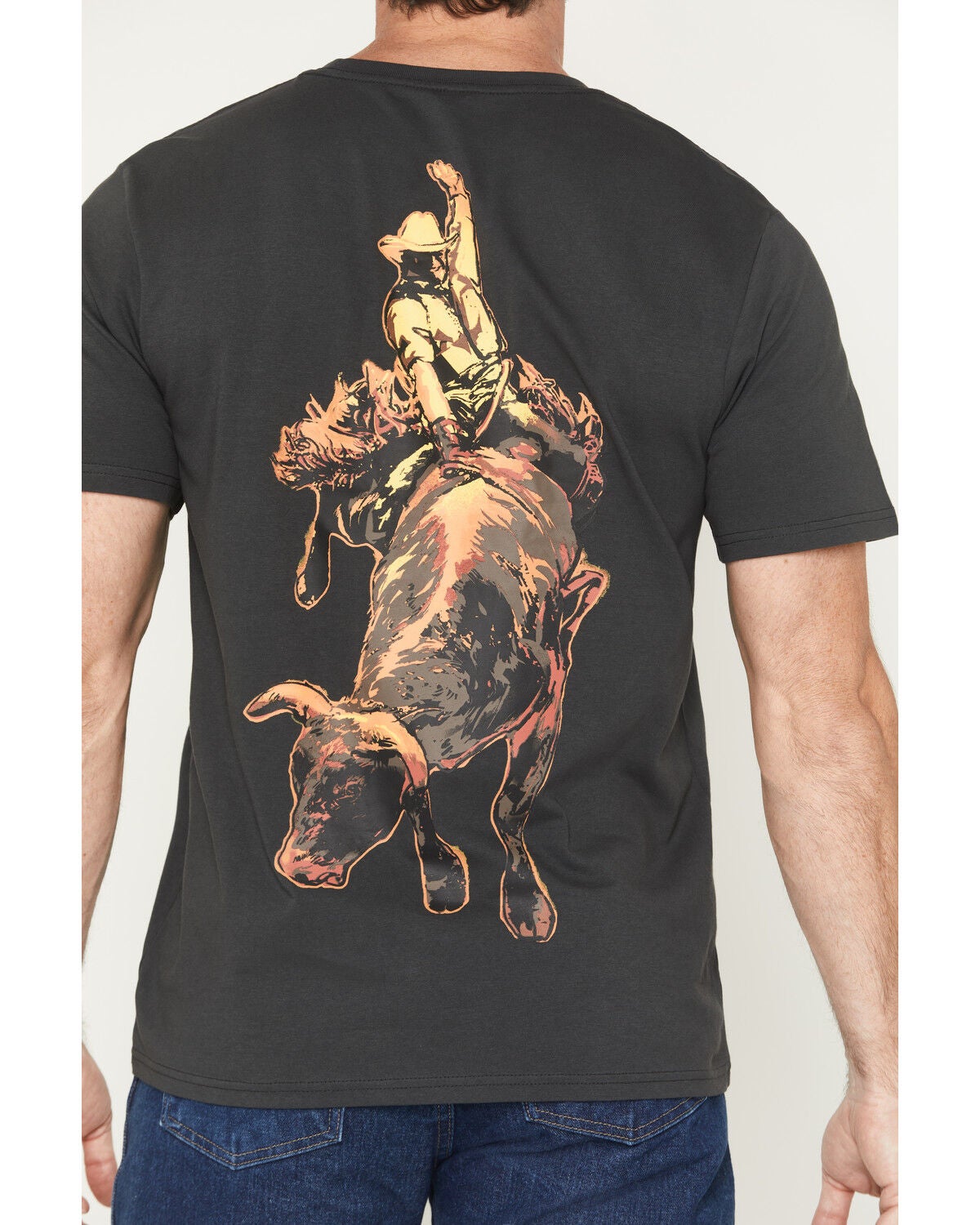 Image #4 - Wrangler Men's Neon Cowboy Short Sleeve Graphic T-Shirt, Black, hi-res