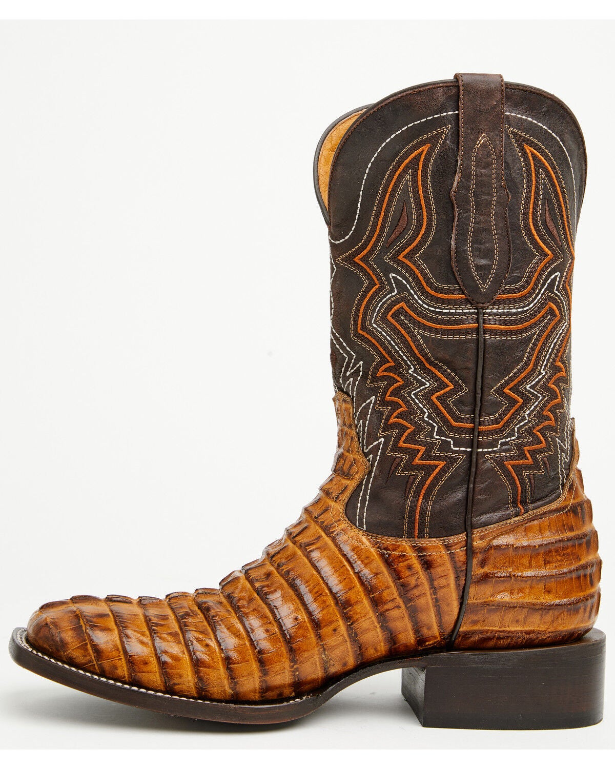 Image #3 - Cody James Men's Badlands Caiman Print Western Boots - Broad Square Toe, Tan, hi-res