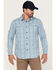 Image #1 - Columbia Men's Silver Ridge Balanced Plaid Long Sleeve Button-Down Western Shirt, Blue, hi-res