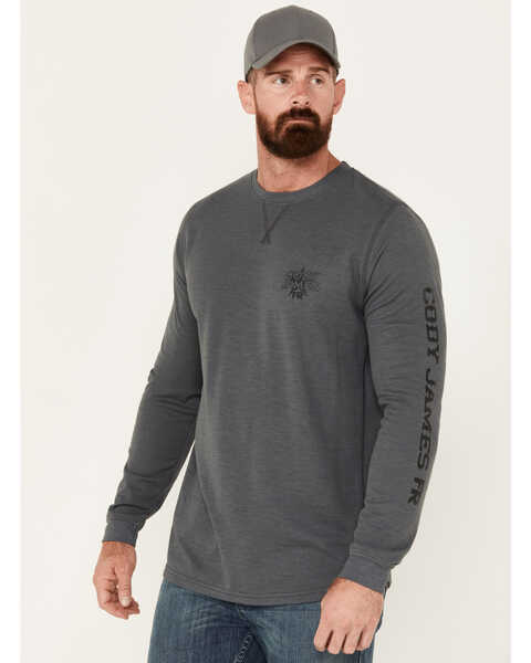 Image #2 - Cody James Men's FR Long Sleeve Graphic Work T-Shirt , Charcoal, hi-res