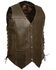 Image #1 - Milwaukee Leather Men's Retro 10 Pocket Side Lace Vest, Brown, hi-res