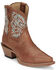 Image #1 - Justin Women's Isabella Barnwood Western Booties - Snip Toe, Brown, hi-res