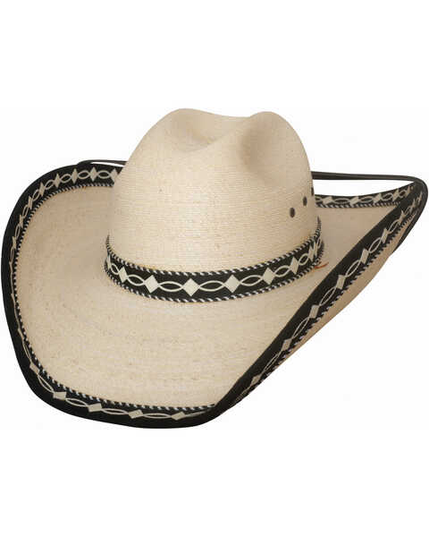Bullhide Men's Custom Made Palm Leaf Straw Cowboy Hat , Natural, hi-res