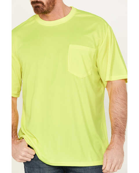 Image #3 - Hawx Men's High-Visibility Short Sleeve Work Shirt, Yellow, hi-res