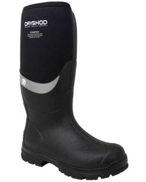 Image #1 - Dryshod Men's Steadyeti Genuine Vibram Arctic Grip Pull On Outdoor Boots - Round Toe, Black/grey, hi-res
