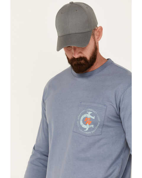Image #2 - Cody James Men's FR Long Sleeve Pocket Graphic Work T-Shirt , Medium Blue, hi-res