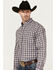 Image #2 - Cinch Men's Plaid Print Long Sleeve Button-Down Western Shirt, Purple, hi-res