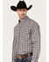 Image #2 - Cinch Men's Plaid Print Long Sleeve Button-Down Western Shirt , Purple, hi-res