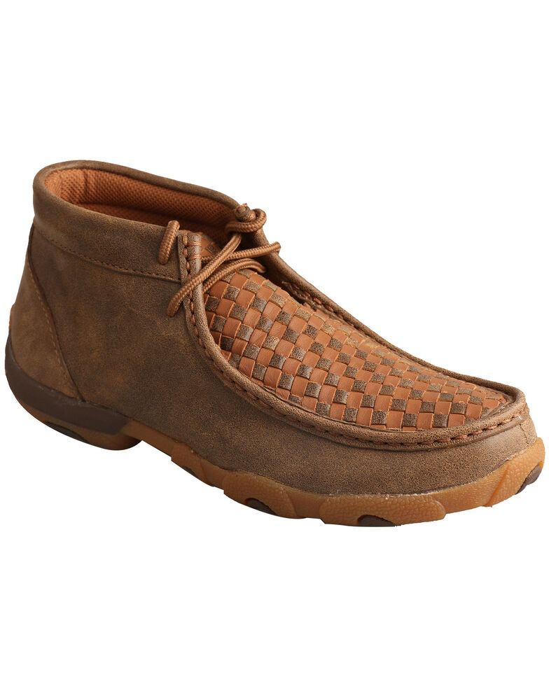 Twisted X Women's Bomber Brown & Tan Lace-Up Driving Mocs, Brown, hi-res